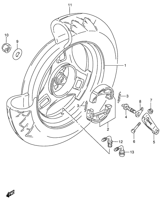 Rear wheel complete assy