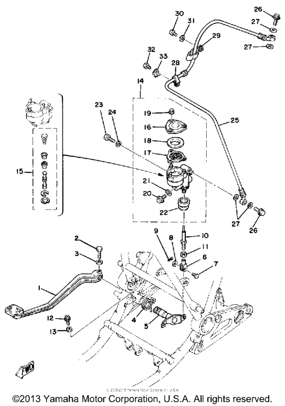 Brake pedal - rear master cylinder