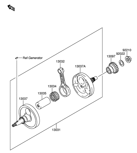 RM-Z250 Вал коленчатый