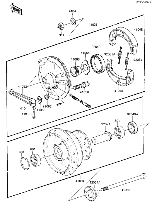 Front hub/brake
