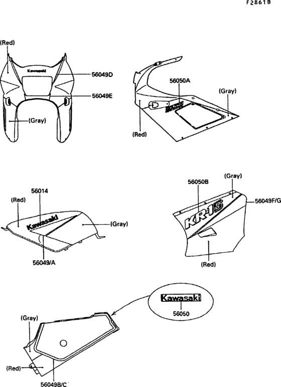 KR250 Decal(red / gray)