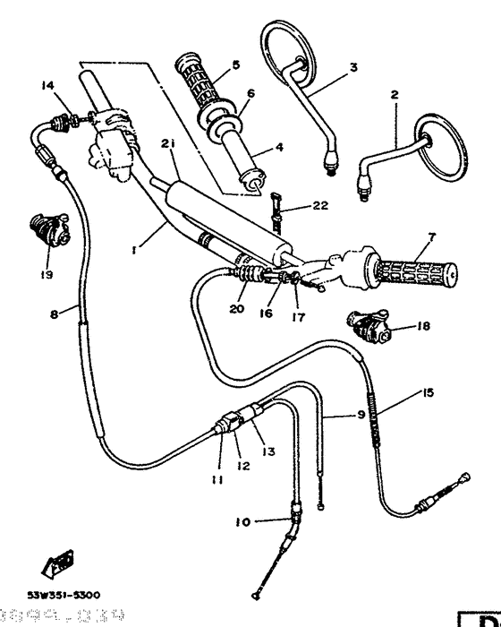 Steering handle. cable