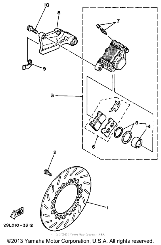 RZ350NC Задний суппорт