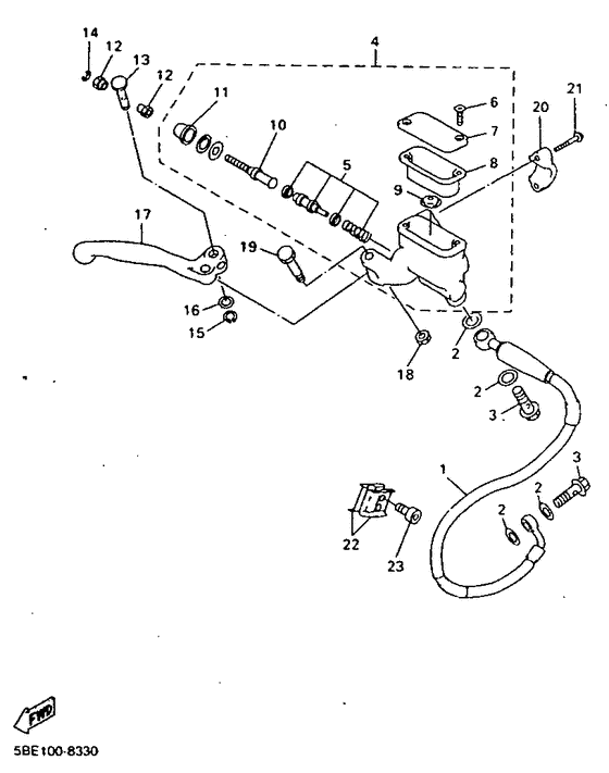 WR400F Главный тормозной цилиндр
