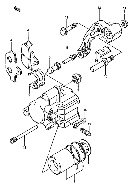 RM125 Передний суппорт