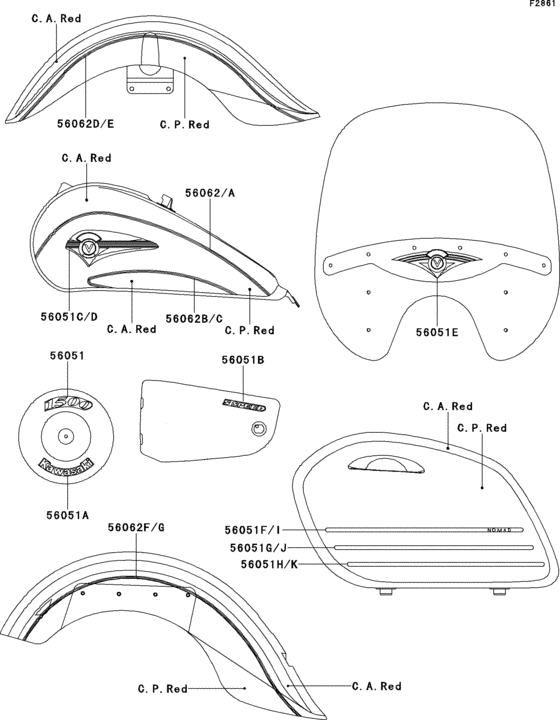 VN1500 Decals(c.a.red / c.p.red)