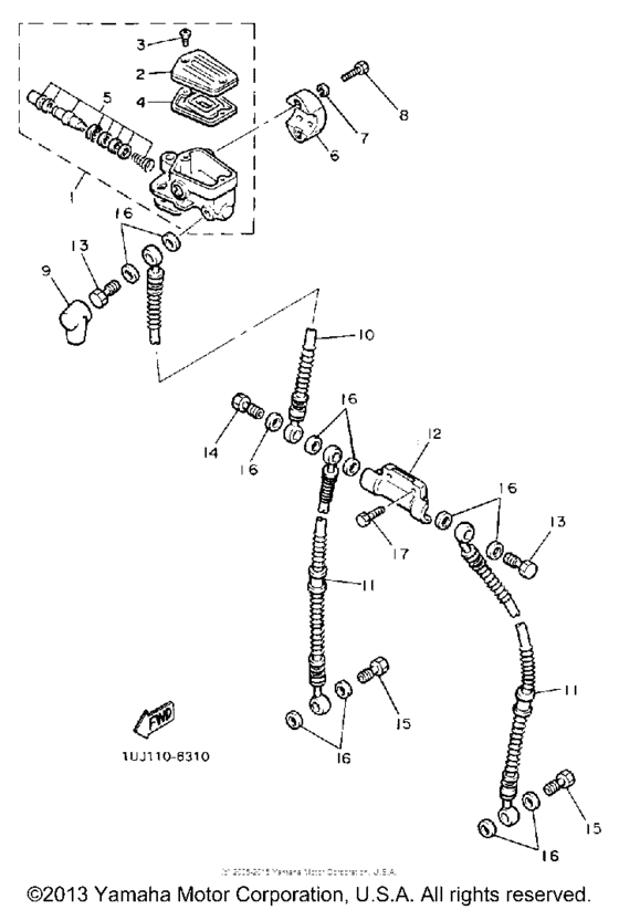 YX600UC Главный тормозной цилиндр