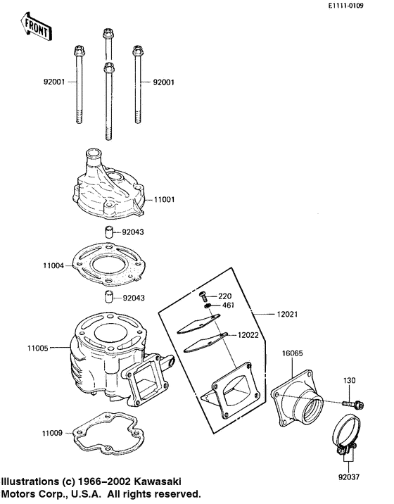 Cylinder head/cylinder/reed valve