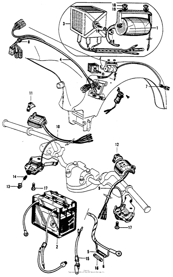 Wire harness + horn turn signal switch