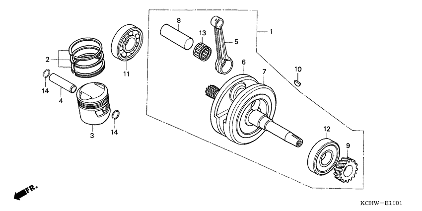 Crankshaft/piston