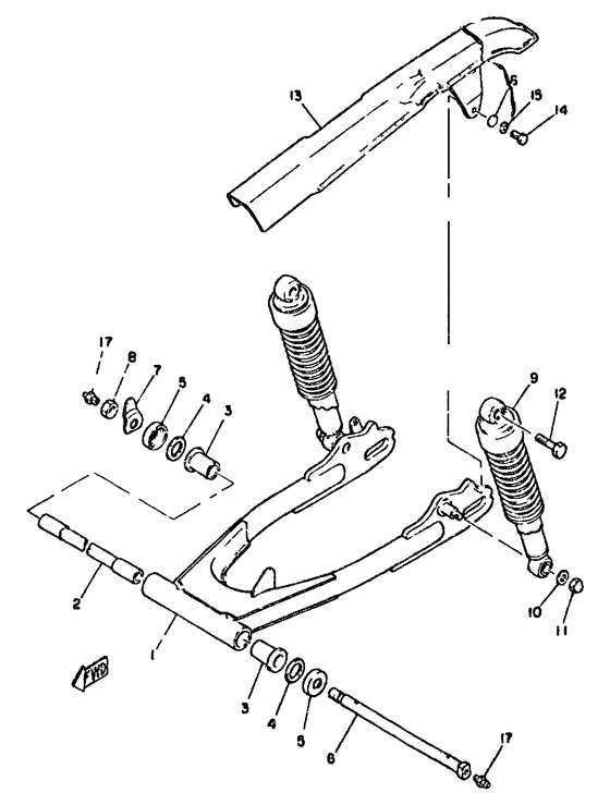 Rear arm/cushion chain case