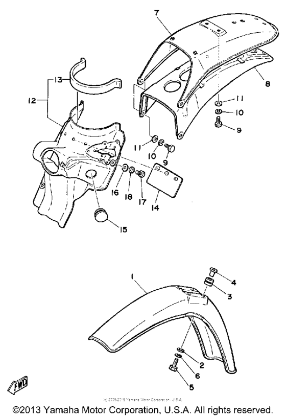 Front fender-rear fender