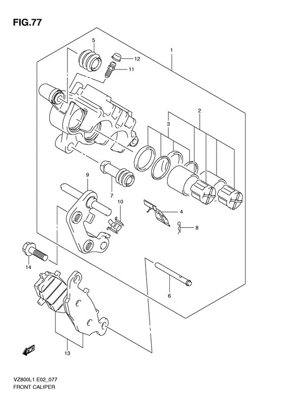 VZ800 Передний суппорт