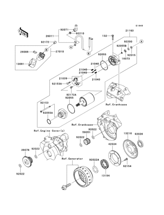 Starter motor/starter clutch