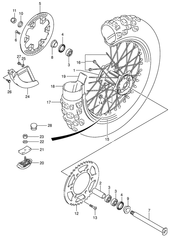 Rear wheel complete assy