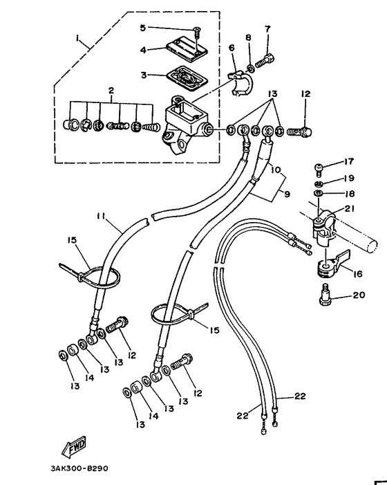 TZ250U Главный тормозной цилиндр
