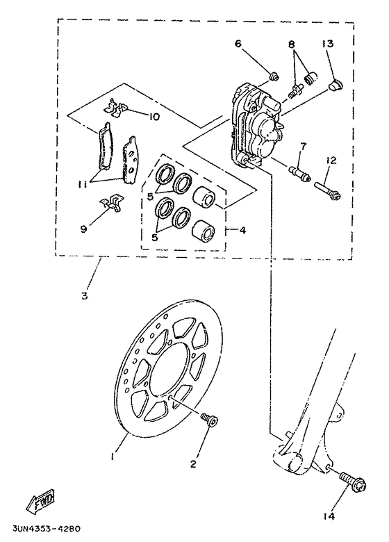 Front brake. caliper