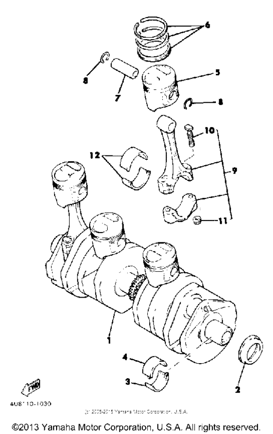 XJ550H Коленчатый вал и Поршень