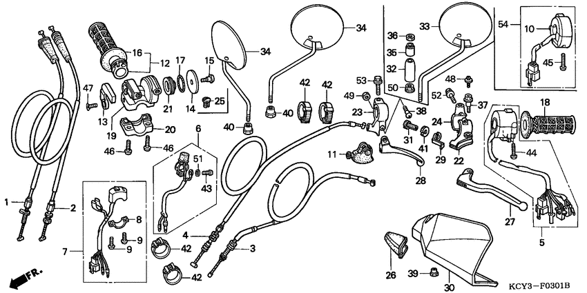 Handle lever/switch/cable