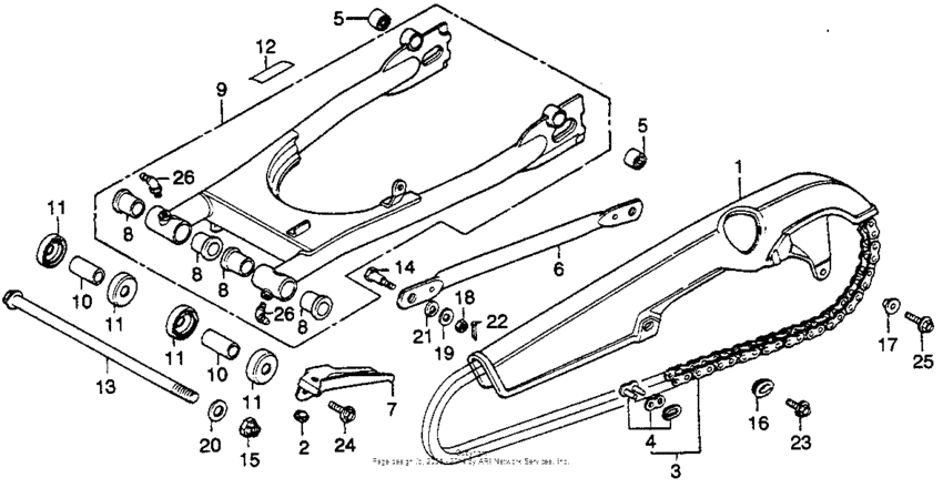Swingarm + chain case