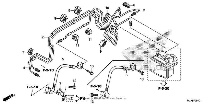 Front brake pipe