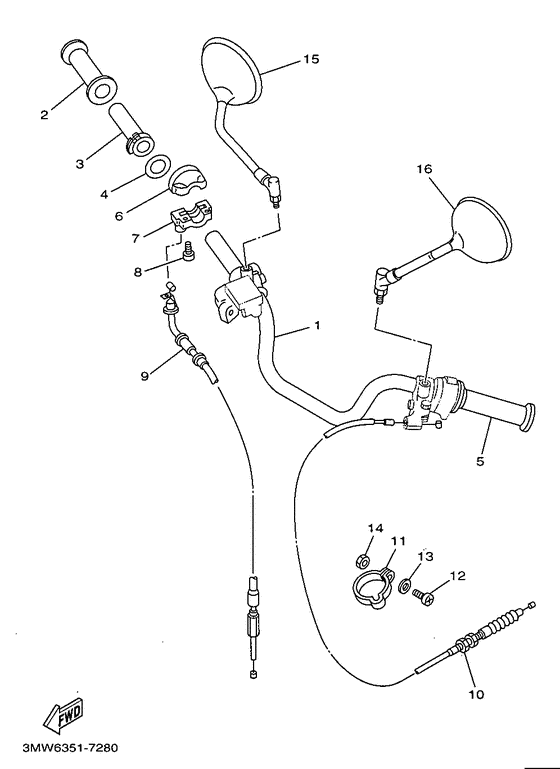 Steering handle. cable