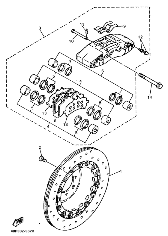 Front brake. caliper