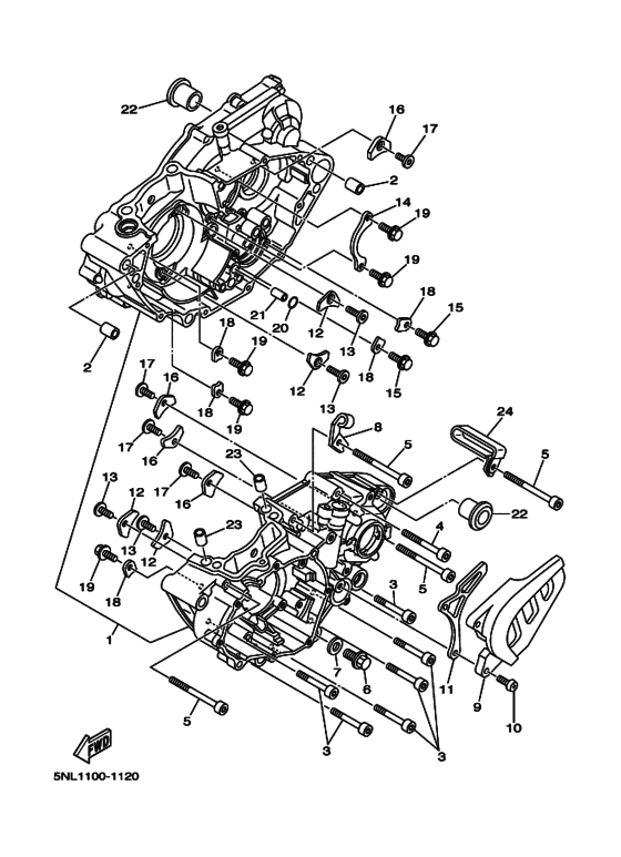 YZ250F Картер двигателя