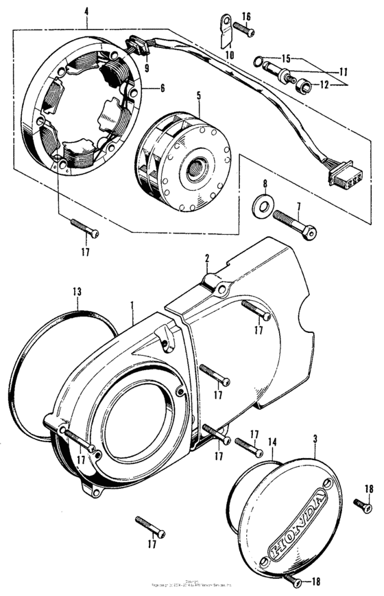 Left crankcase cover + alternator