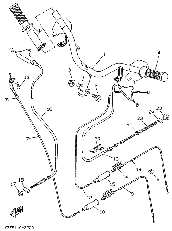 Steering handle. cable