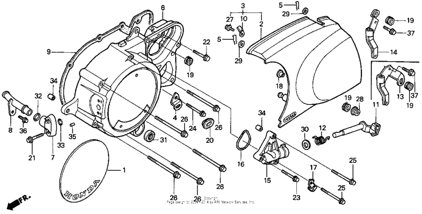 Vt1100c2left crankcase cover 95-97
