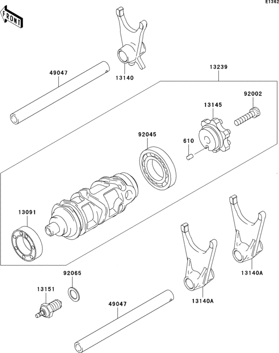 Gear change drum/shift fork(s)(1/2)