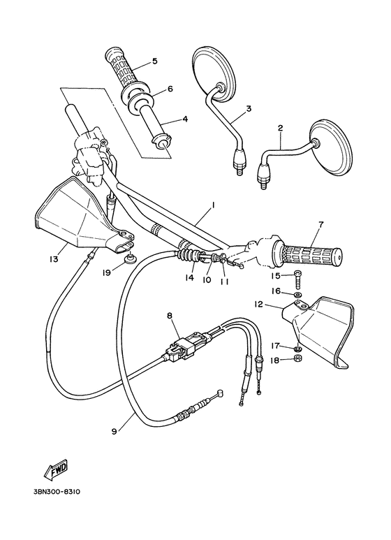 Steering handle. cable
