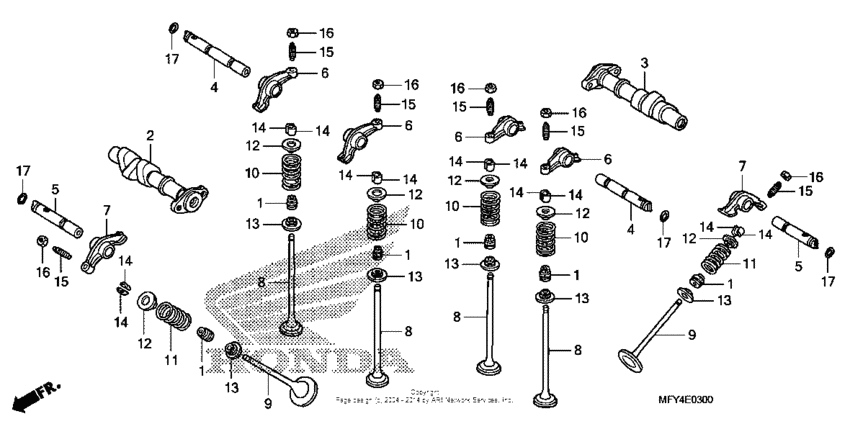 VT1300CR (ABS) Распределительный вал и клапана