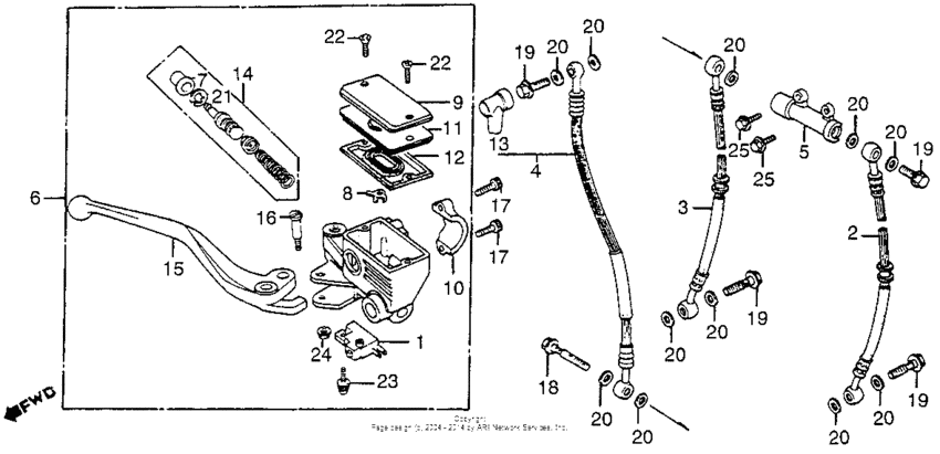 Front brake master cyl.