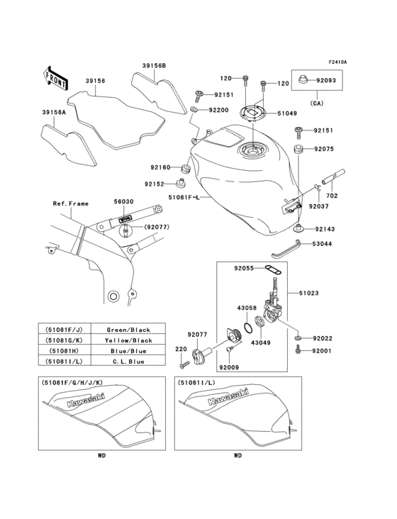 Fuel tank(1/2)(zx600-j2)