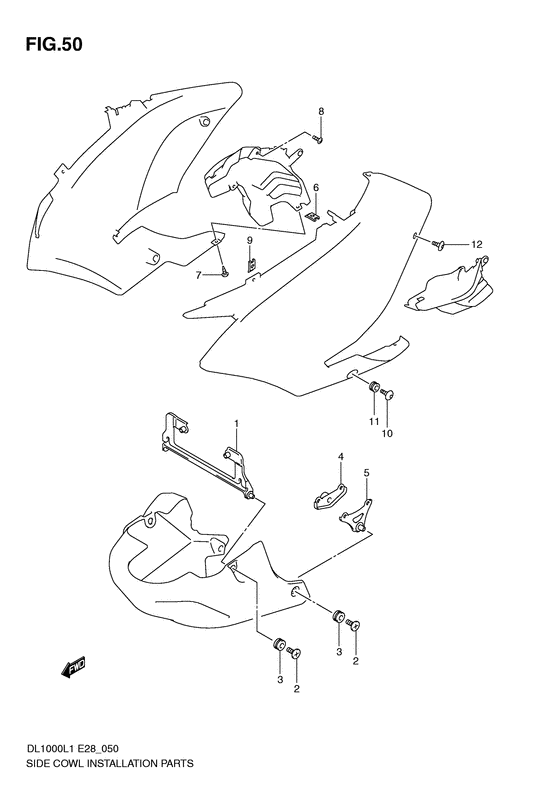 Side cowl installation parts