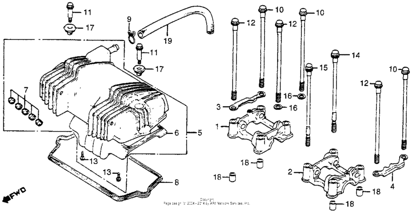 Cylinder head cover + camshaft holder