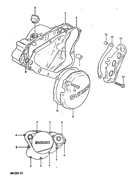 RM125 Crankcase cover ass`y  (v