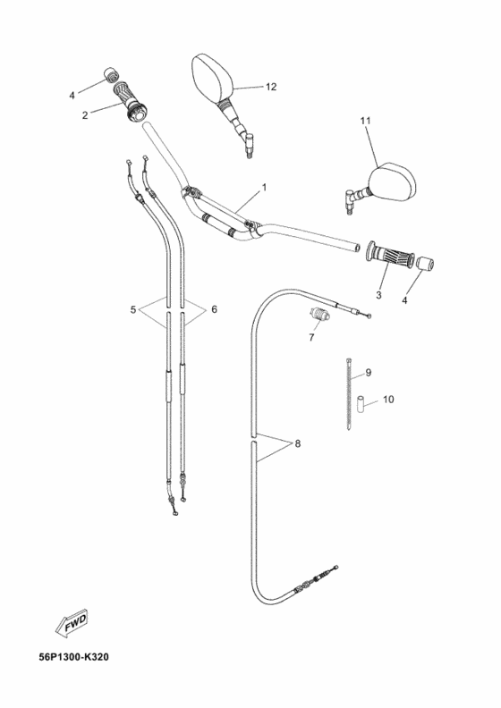 Steering handle & cable