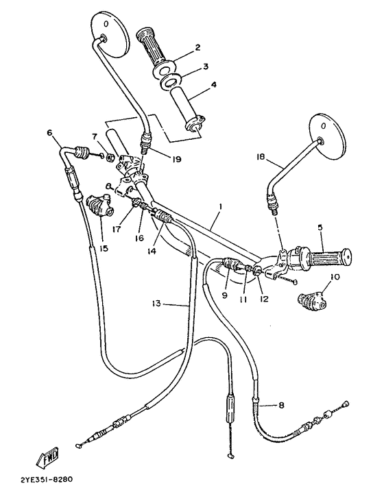 Steering handle. cable