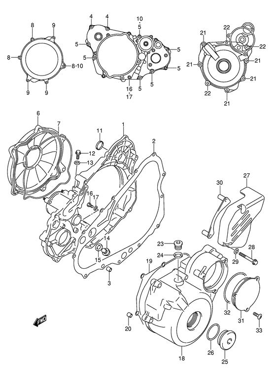 Crankcase cover ass`y  (v