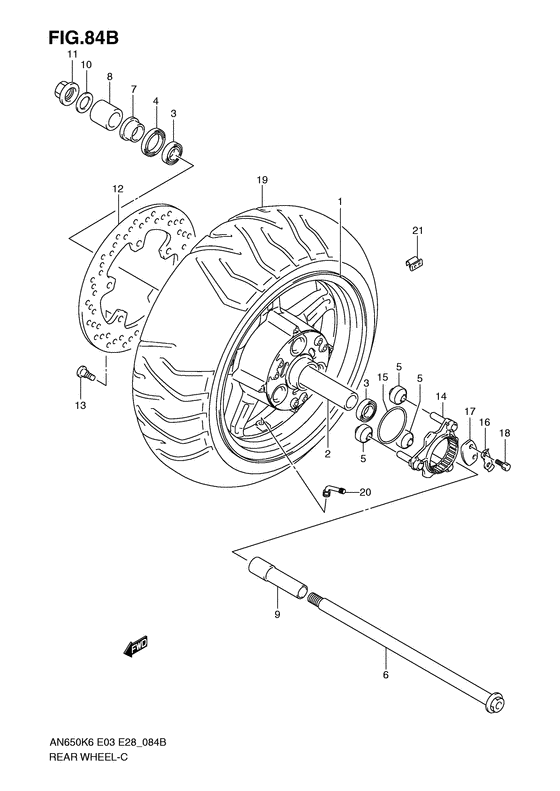 Rear wheel complete assy