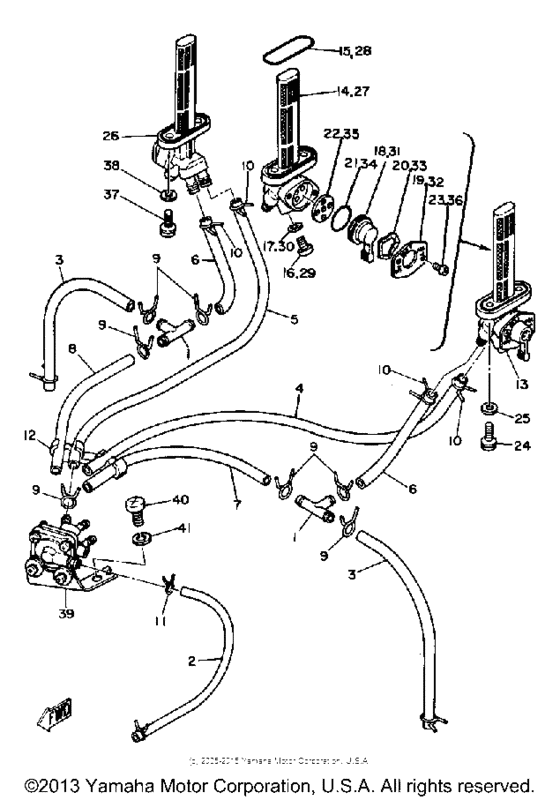 Fuel cock piping