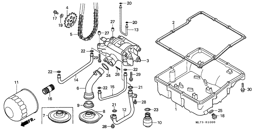 Oil filter/oil pan/ oil pump