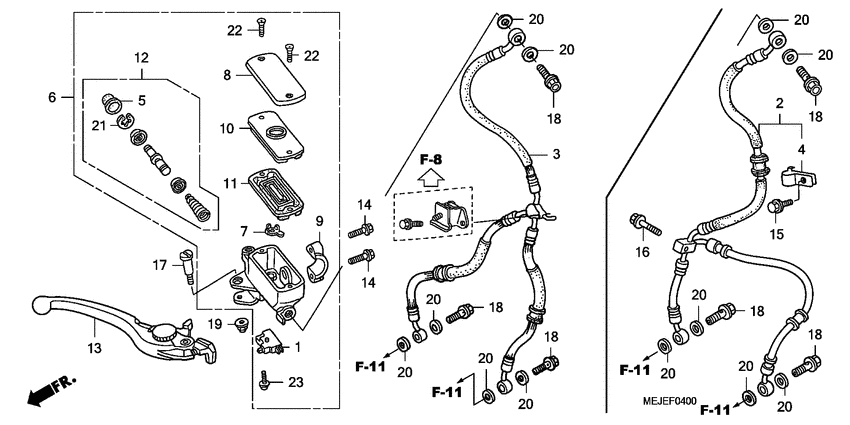 Fr. brake master cylinder