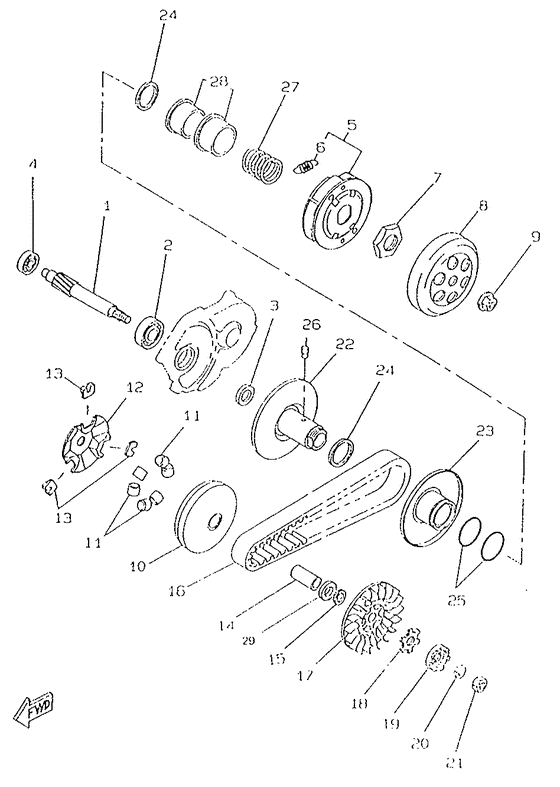 CW50RS Сцепление