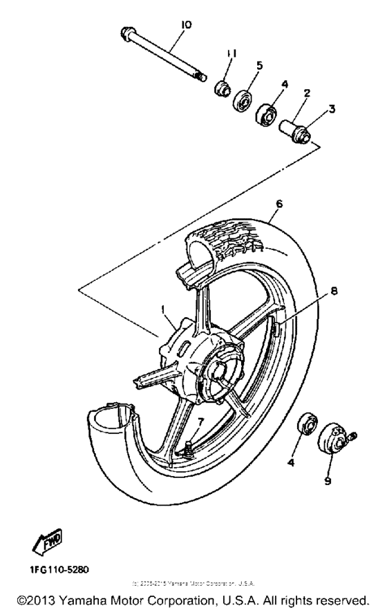 XJ700S Переднее колесо