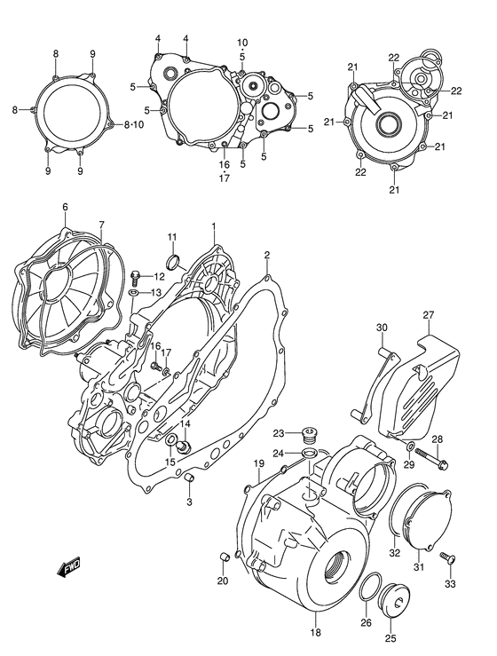 Crankcase cover ass`y  (v