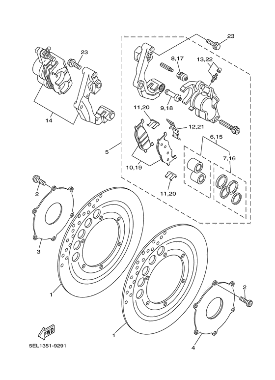 XVS1100 Передний тормоз